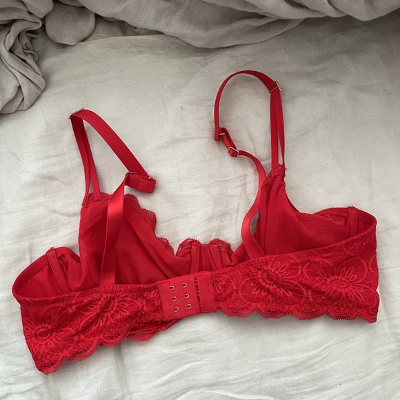 Aerie Real Power Plunge Unlined Bra — Chilly Red - Picture 3 of 4
